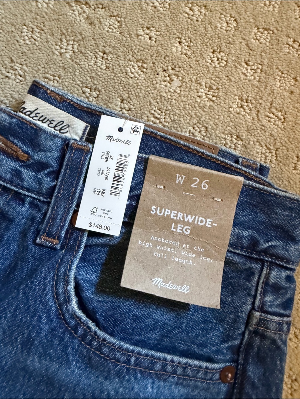 Madewell Superwide-Leg Jeans in Dark Blue Denim